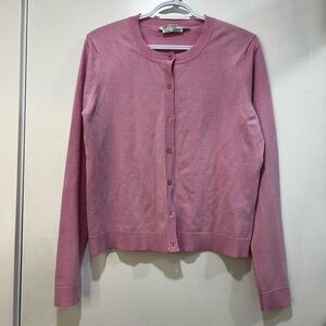 Simons Dusty Pink Cardigan Soft Fuzzy Regular Fit